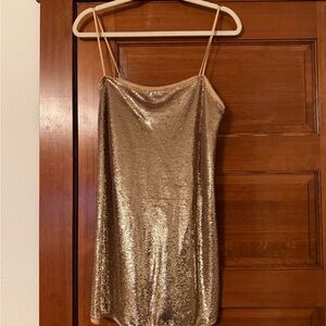 Anthropologie Shimmering Gold Top